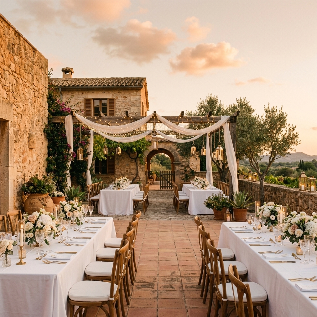 Evento decorado — boda de lujo con decoración floral
