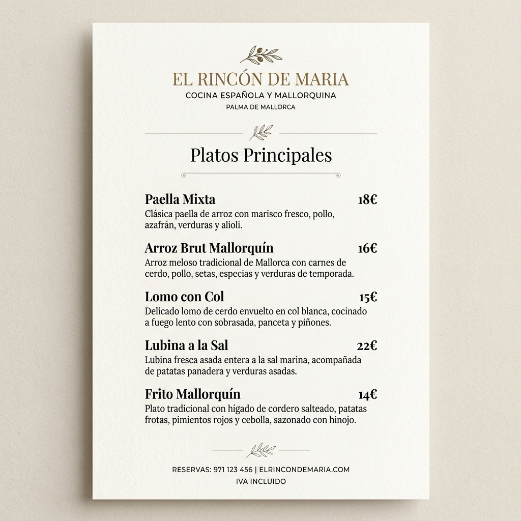 Carta — Platos Principales
